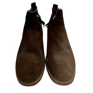 Easy Spirit Womens Black Suede Chelsea Booties Side Zip Block Heel Size 10M